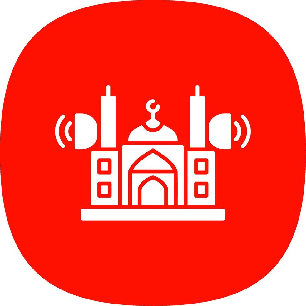 Mosque Speaker Glyph Curve Icon vector