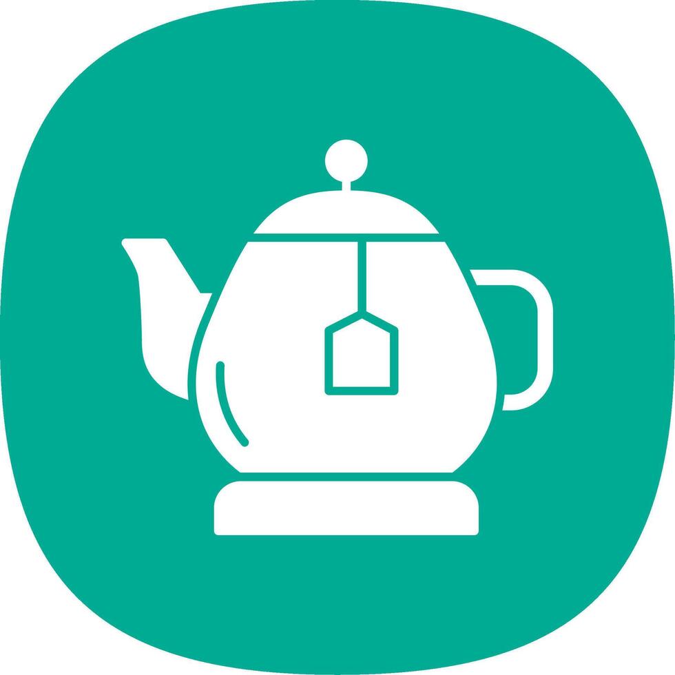 Teapot Glyph Curve Icon vector