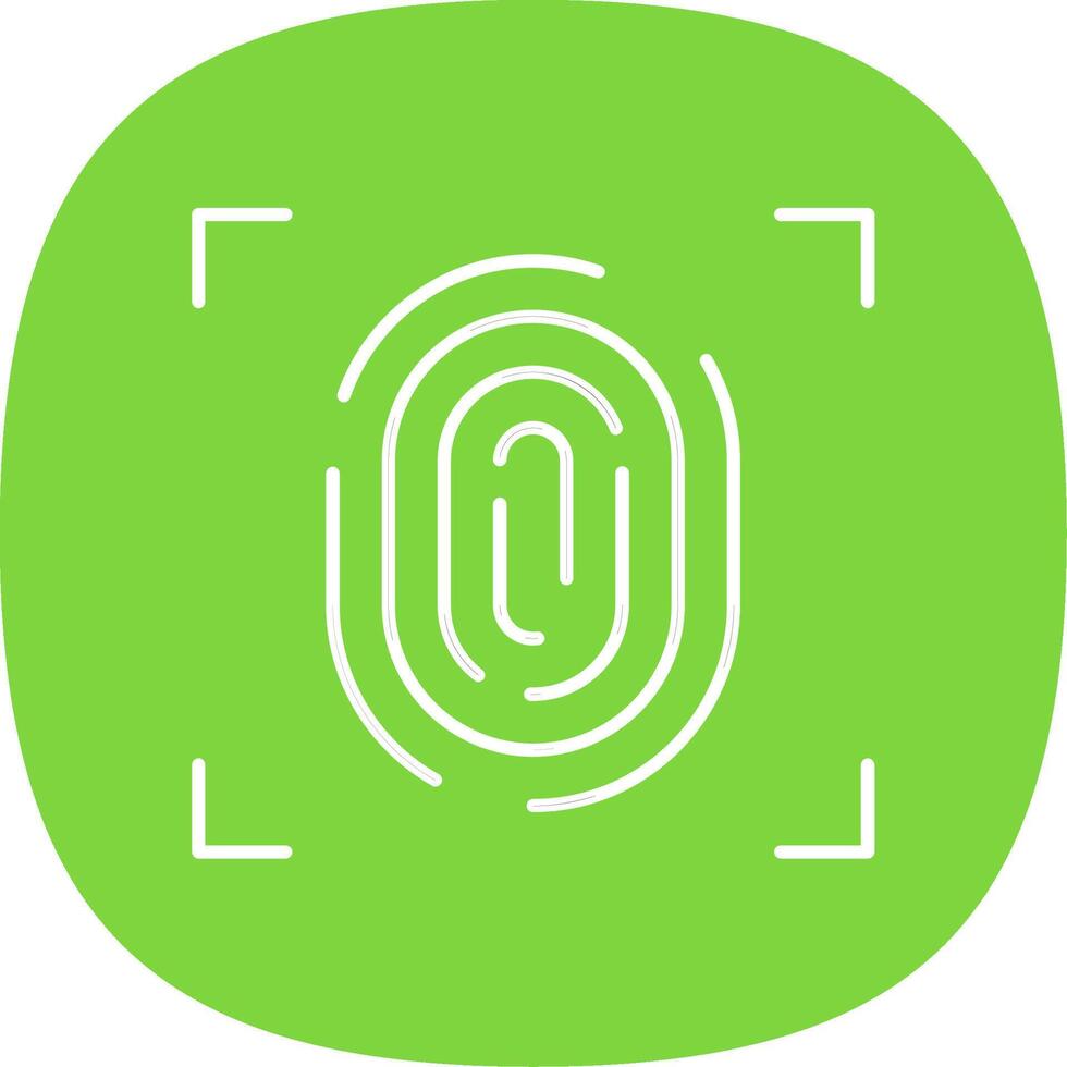 Fingerprint Glyph Curve Icon vector