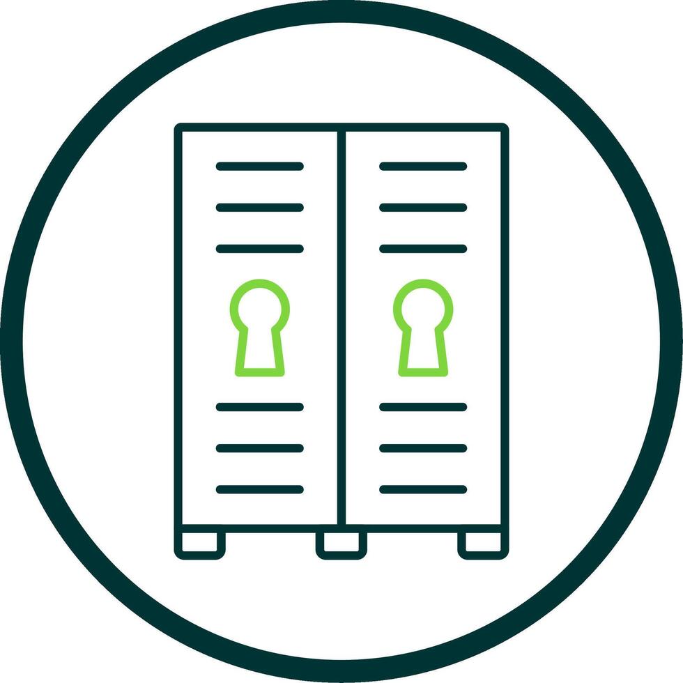Lockers Line Circle Icon vector