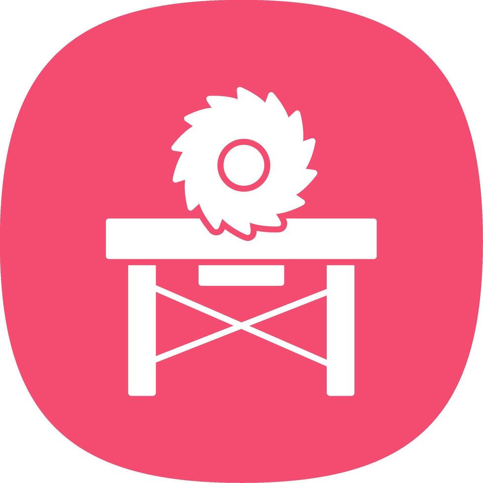 Circular Saw Glyph Curve Icon vector