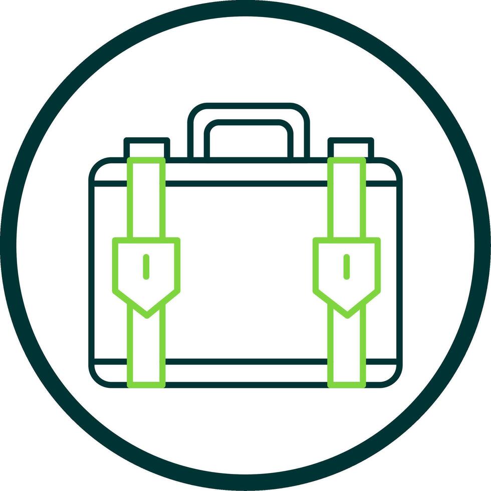 Suitcase Line Circle Icon vector
