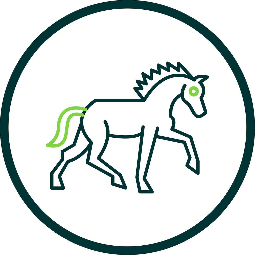 Horse Line Circle Icon vector