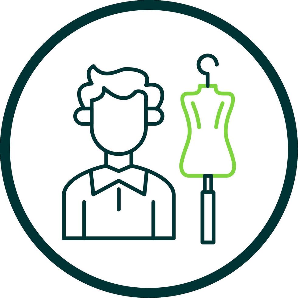 Tailor Line Circle Icon vector