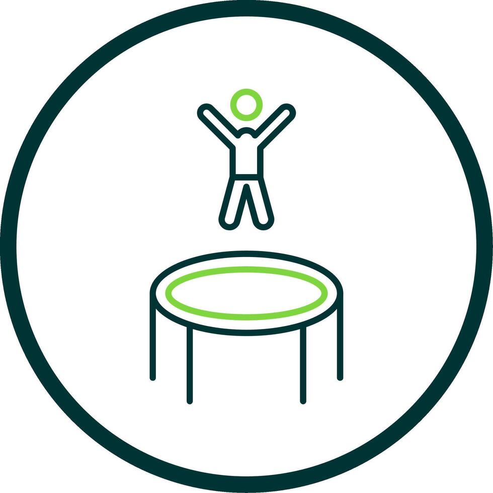 Trampoline Line Circle Icon vector