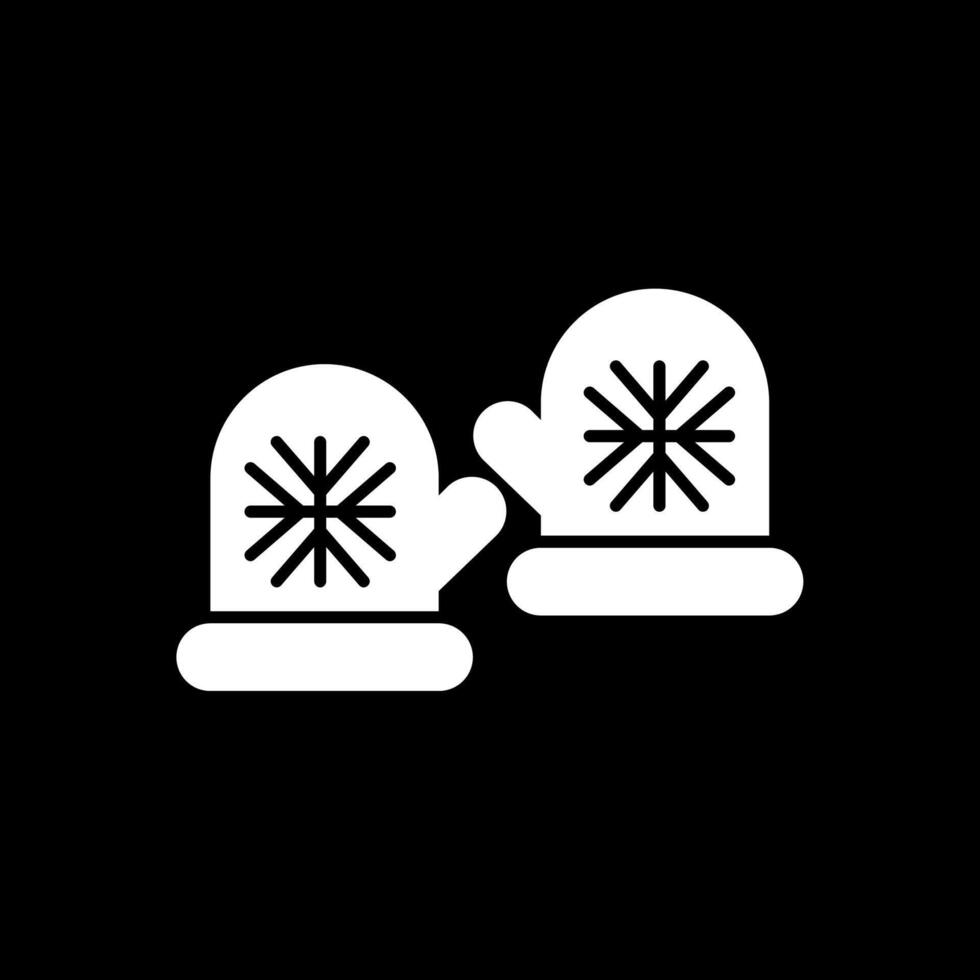 Winter Gloves Glyph Inverted Icon vector