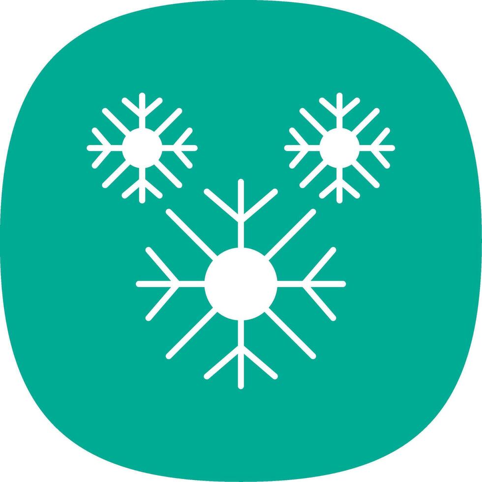 Snowflake Glyph Curve Icon vector