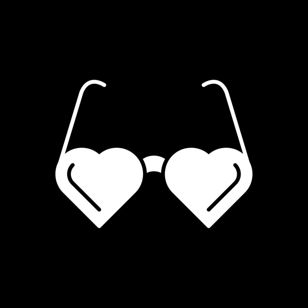 Heart Glasses Glyph Inverted Icon vector