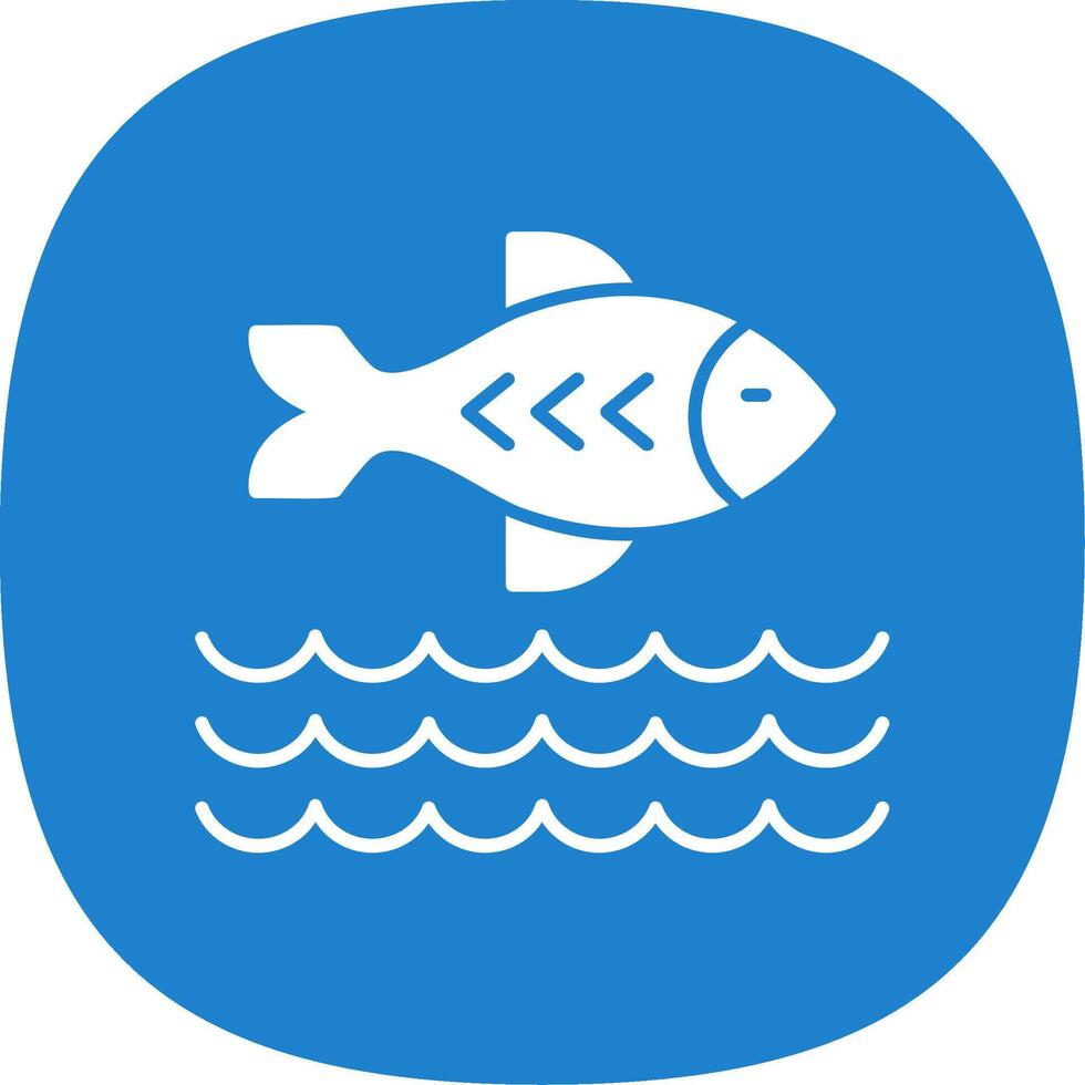 Fish Glyph Curve Icon vector