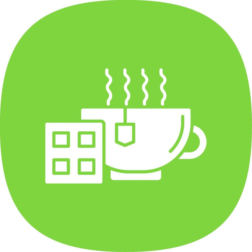Hot Chocolate Glyph Curve Icon vector