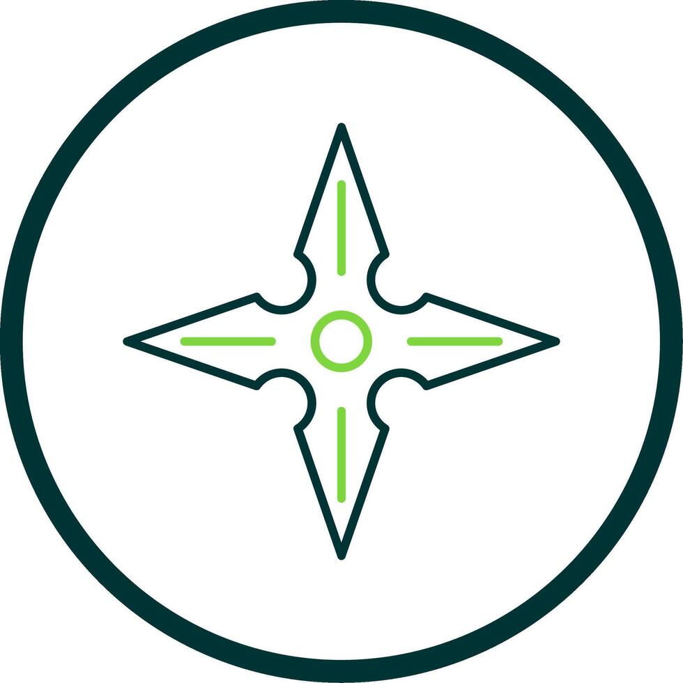 Shuriken Line Circle Icon vector