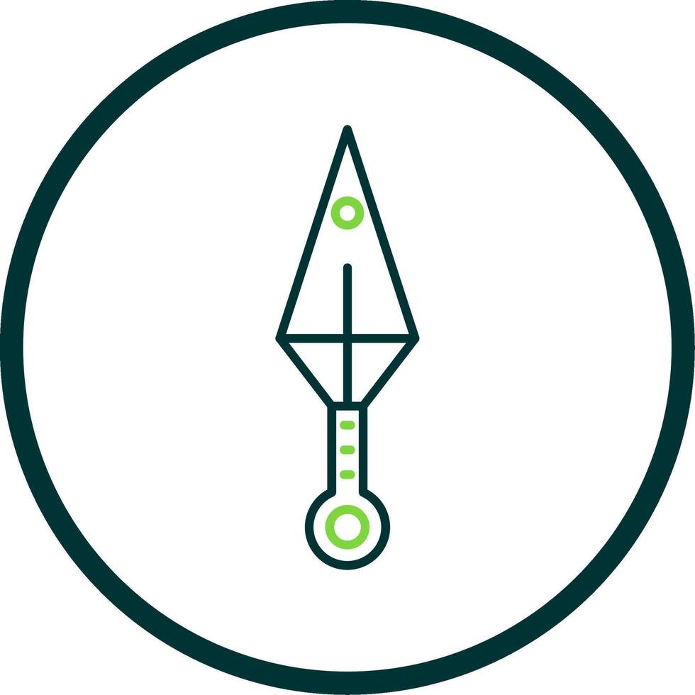 Kunai Line Circle Icon vector