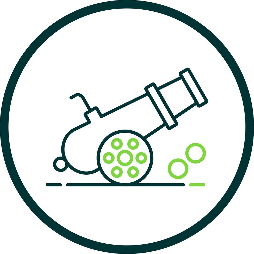 Cannon Line Circle Icon vector