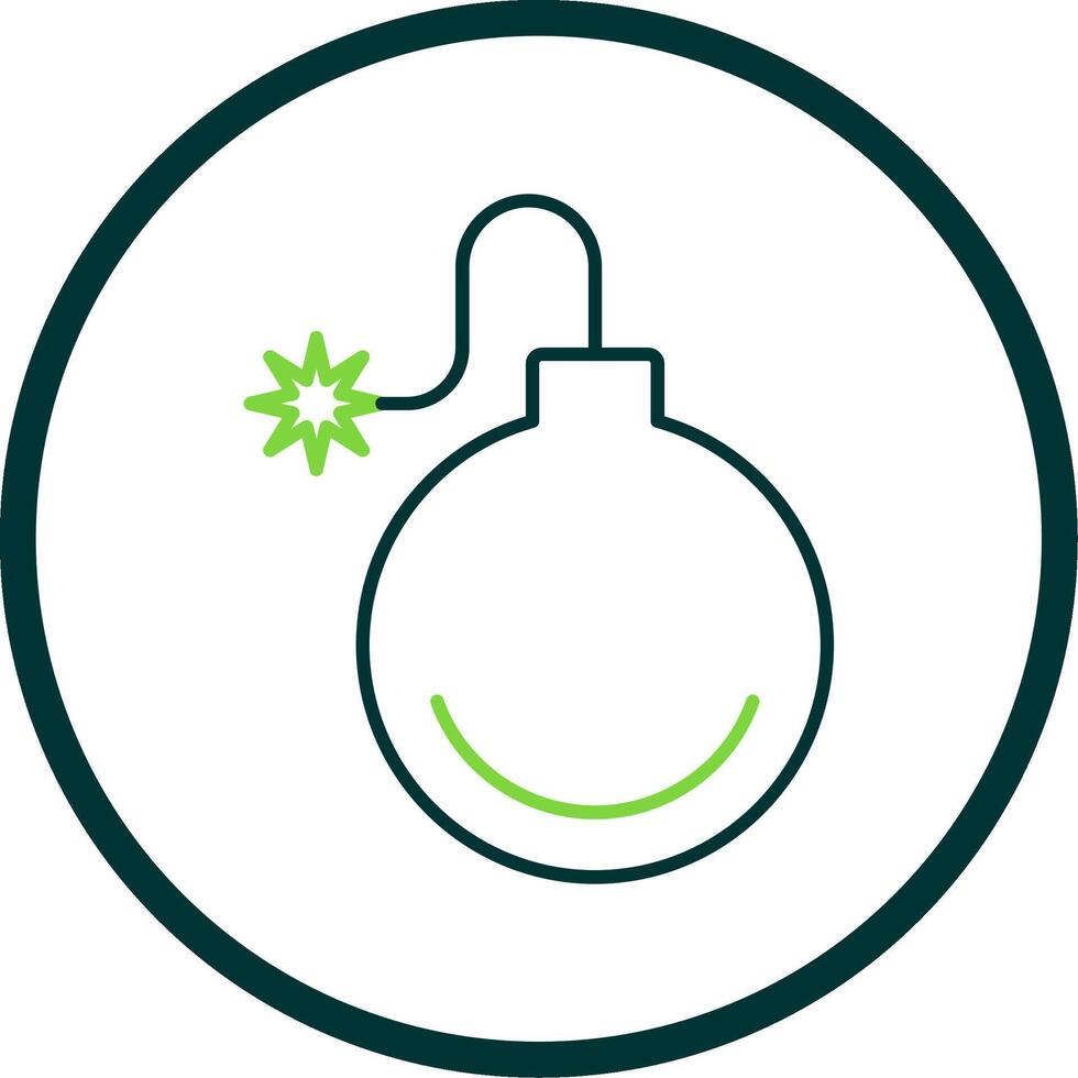 Bomb Line Circle Icon vector