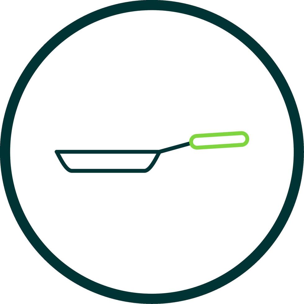 Frying Pan Line Circle Icon vector