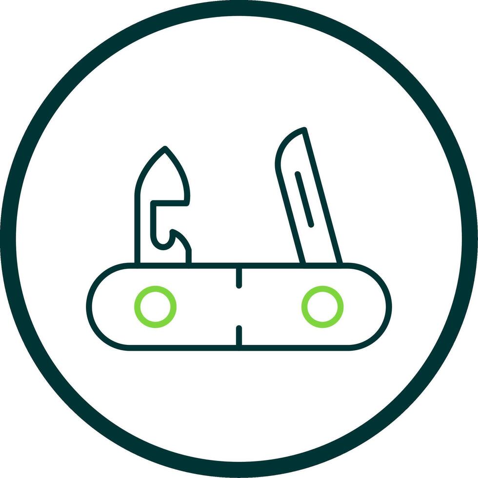 Swiss Knife Line Circle Icon vector