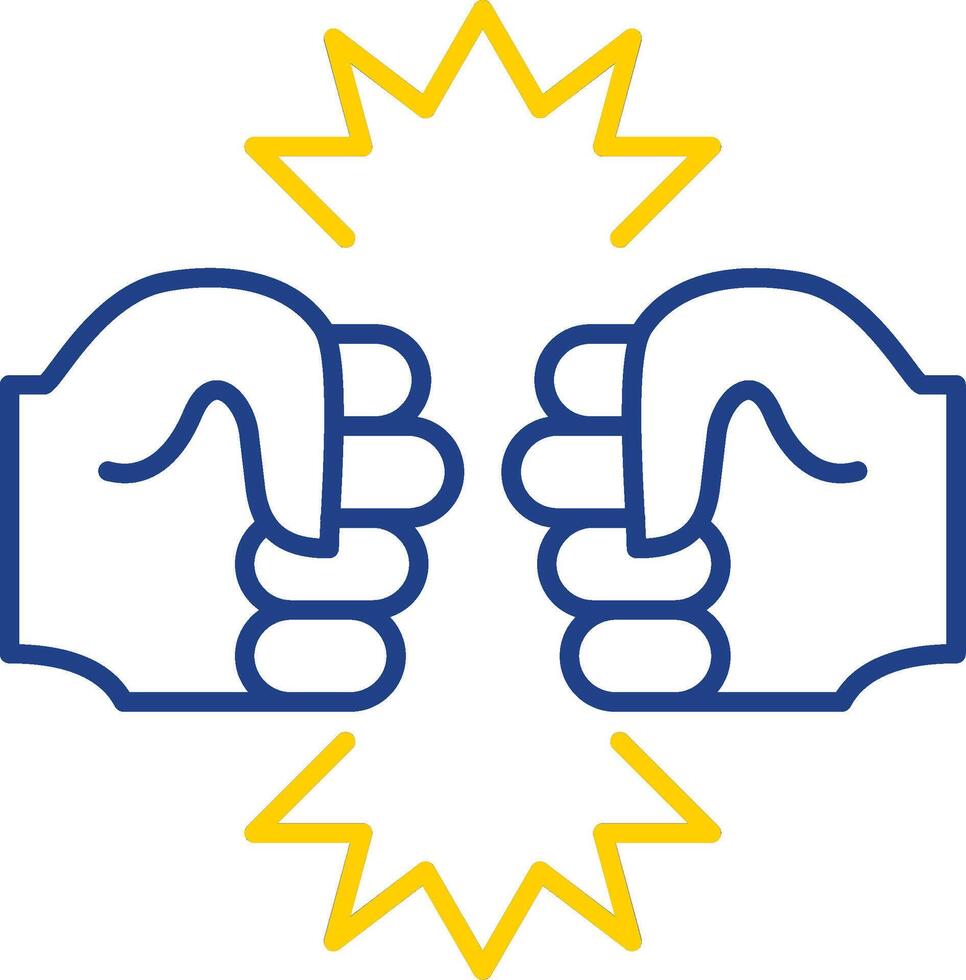 Fighting Line Two Color Icon vector
