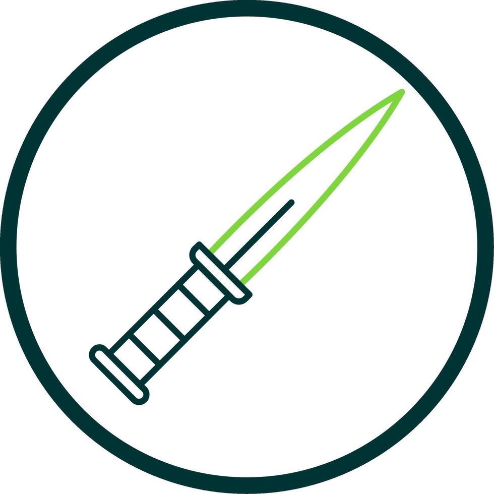 Dagger Line Circle Icon vector