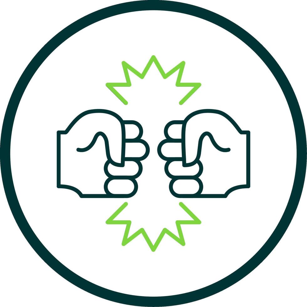 Fighting Line Circle Icon vector
