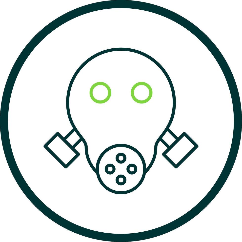 Gas Mask Line Circle Icon vector