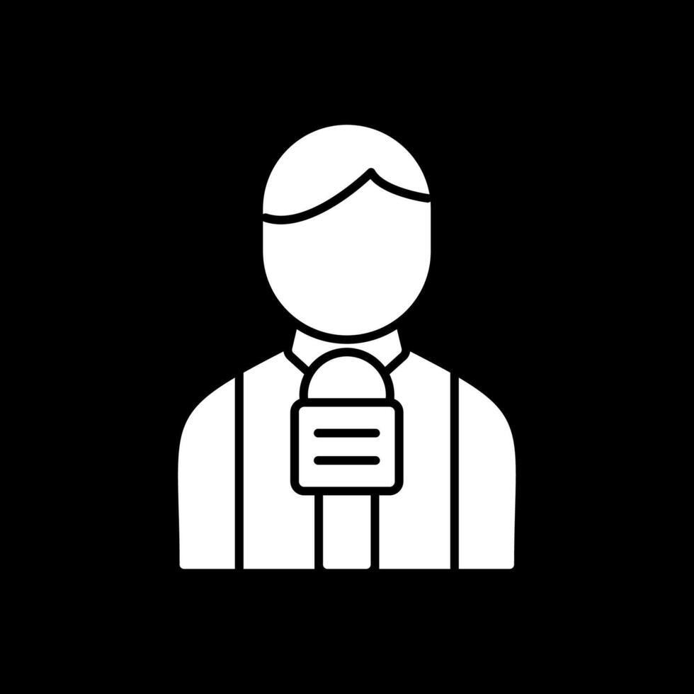 Journalist Glyph Inverted Icon vector