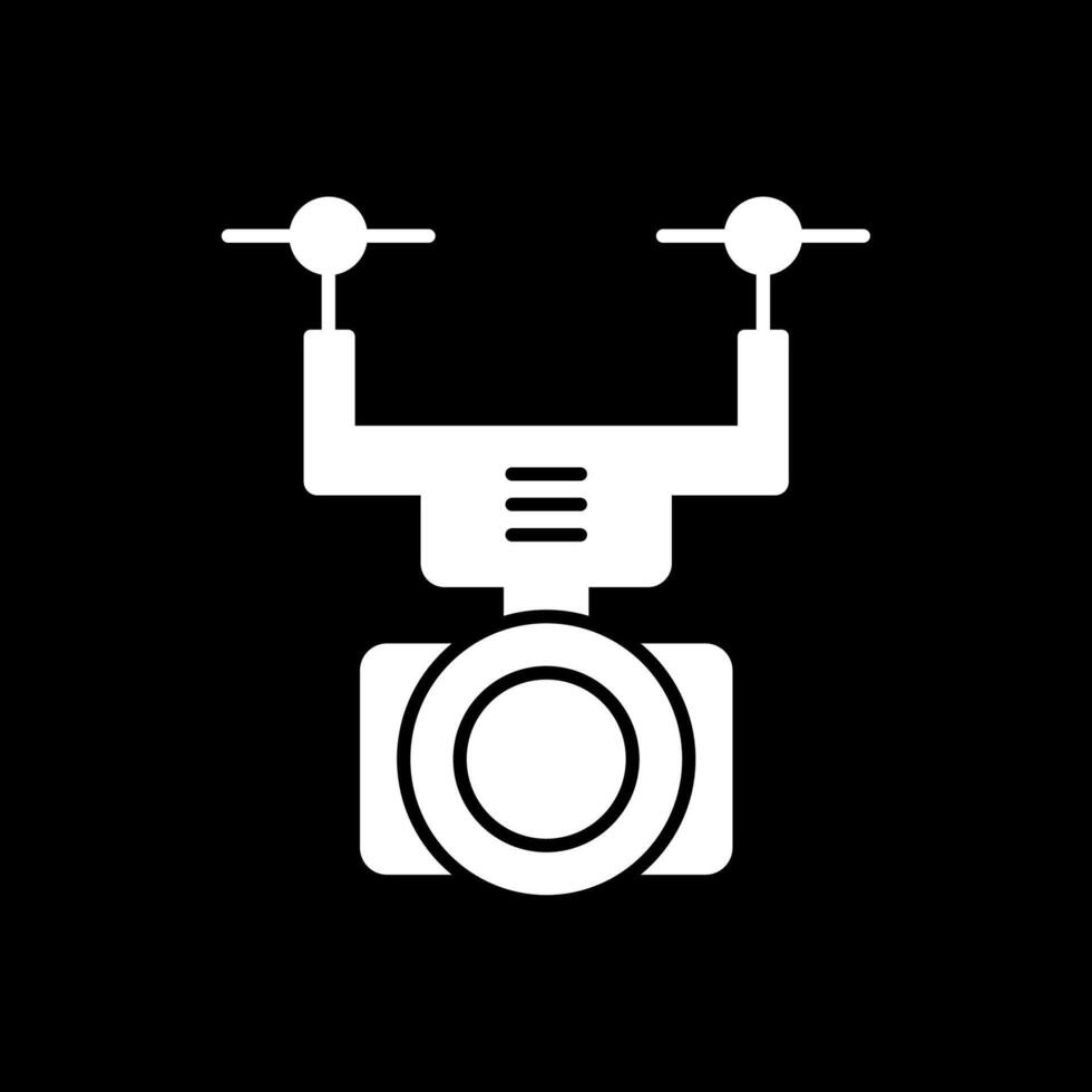 Camera Drone Glyph Inverted Icon vector