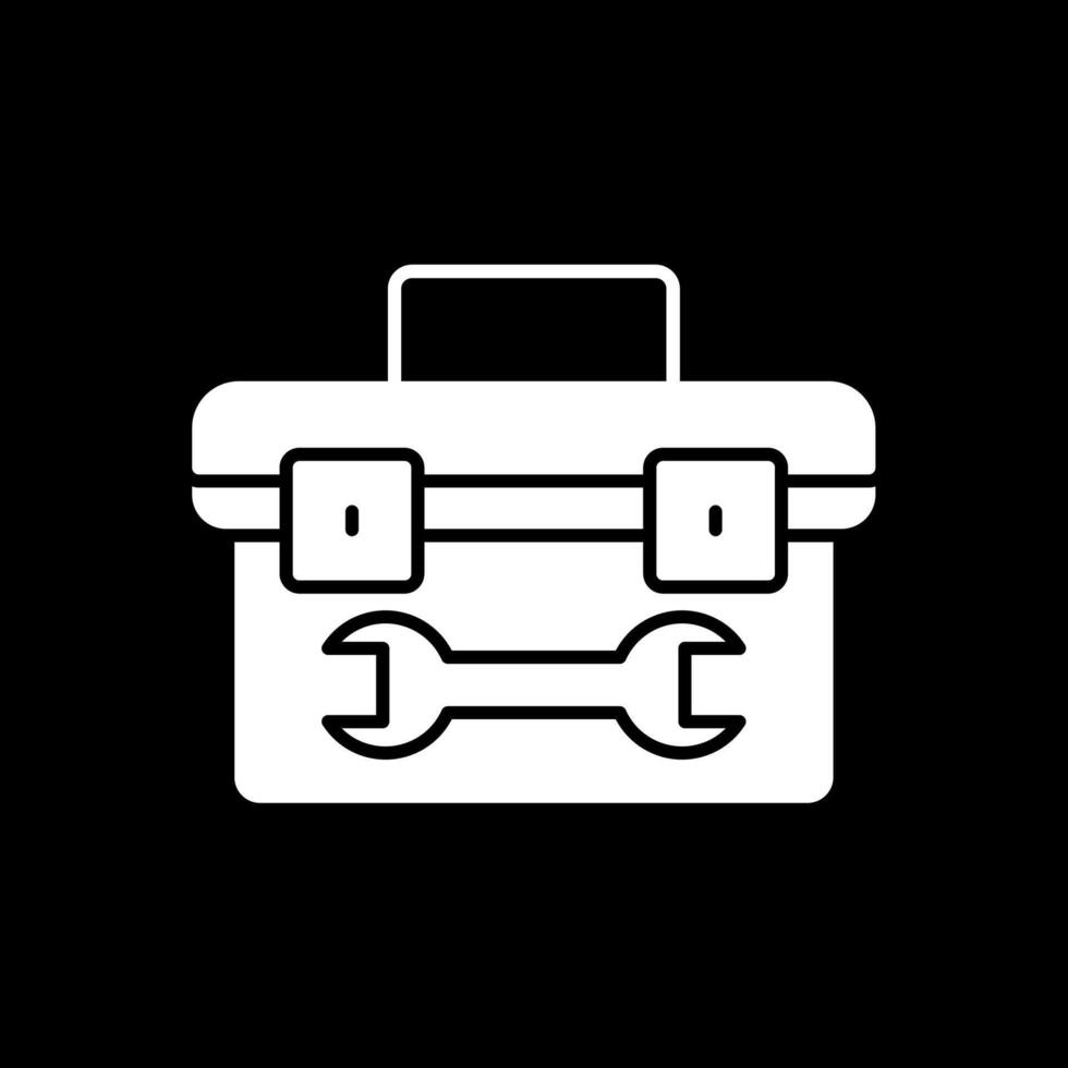 Tool Box Glyph Inverted Icon vector