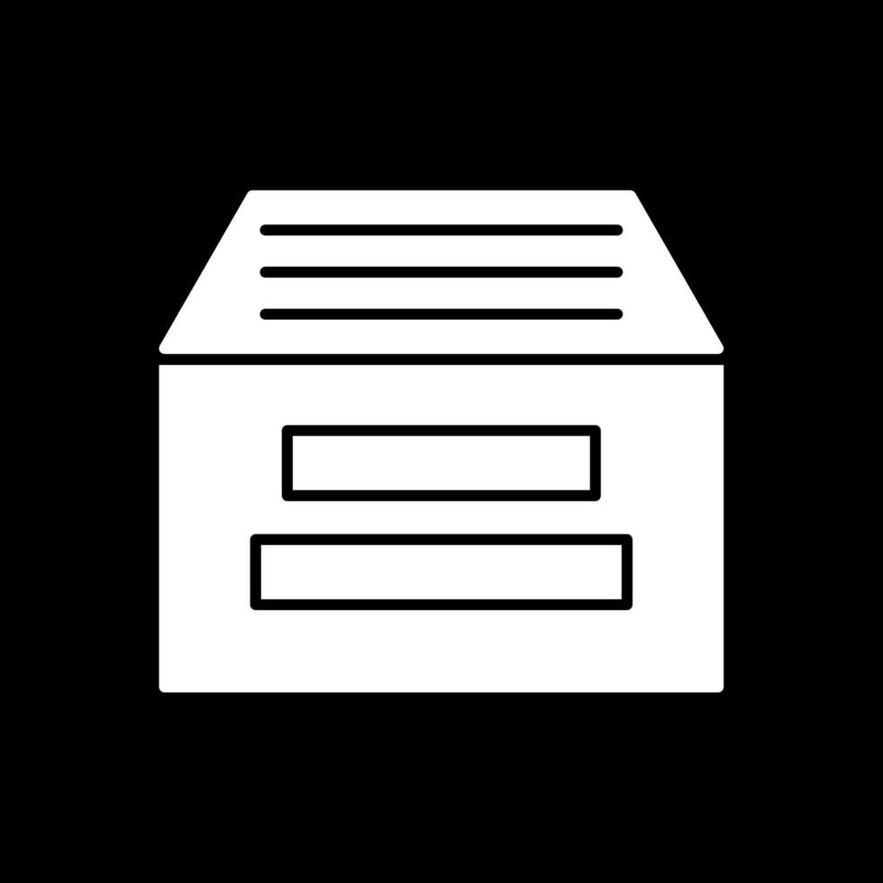 Archive Glyph Inverted Icon vector