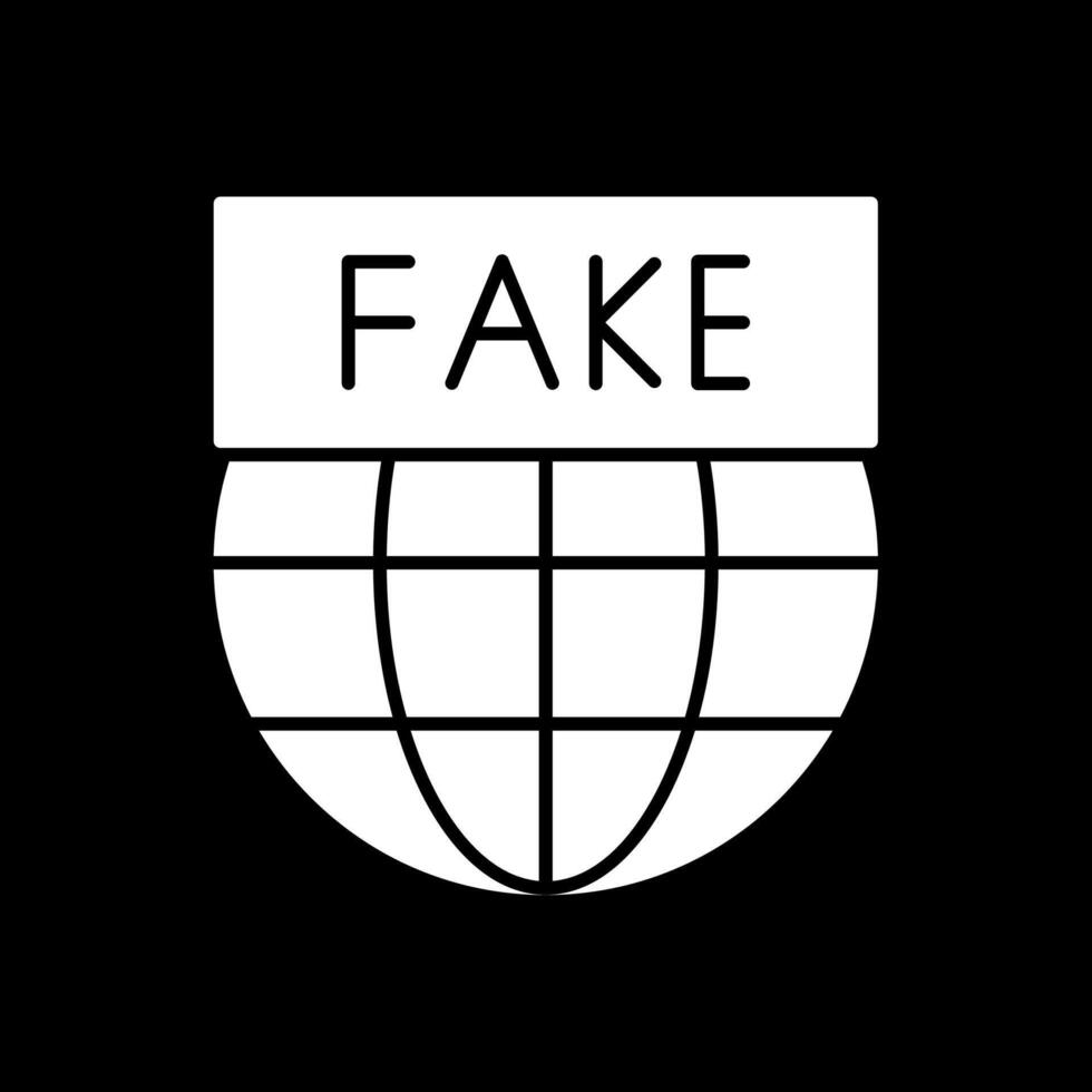 Fake News Glyph Inverted Icon vector