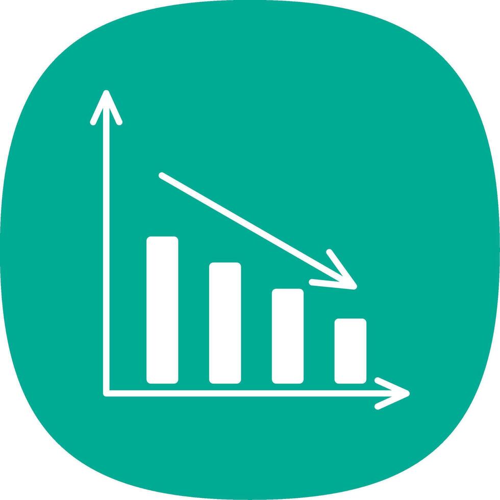 Bar Chart Glyph Curve Icon vector