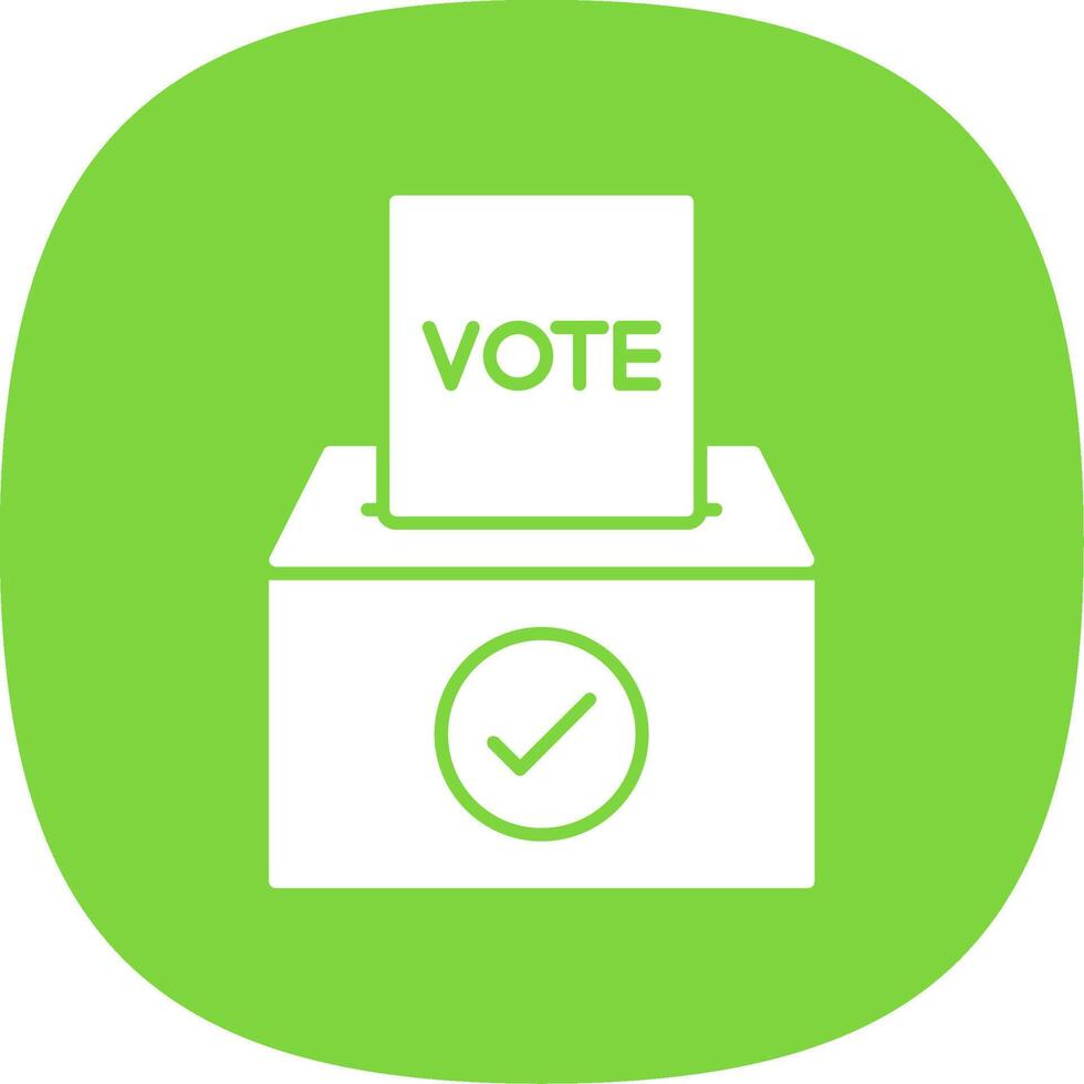 votar glifo curva icono vector