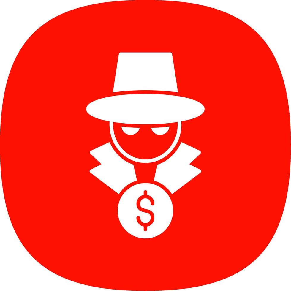 Fraud Glyph Curve Icon vector