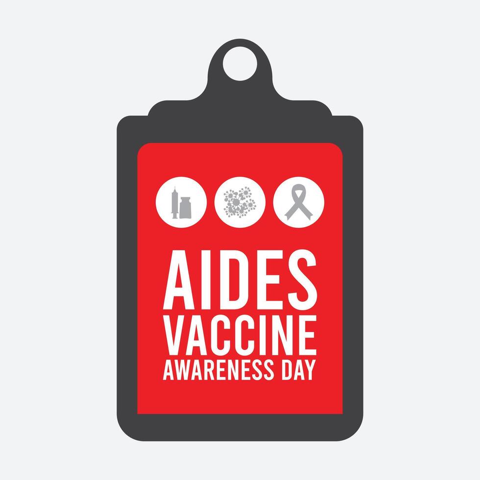 Aides Vaccine Awareness Day observed every year in May 18. Template for background, banner, card, poster with text inscription. vector