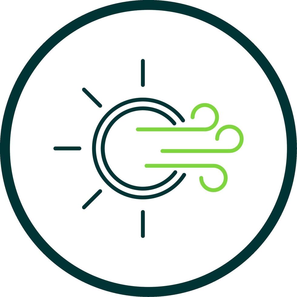Windy Line Circle Icon vector