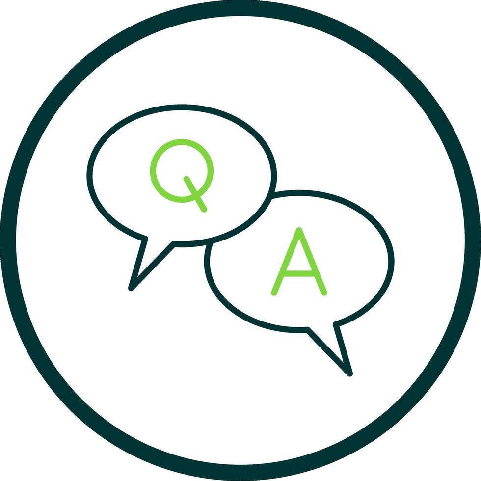 Question And Answer Line Circle Icon vector