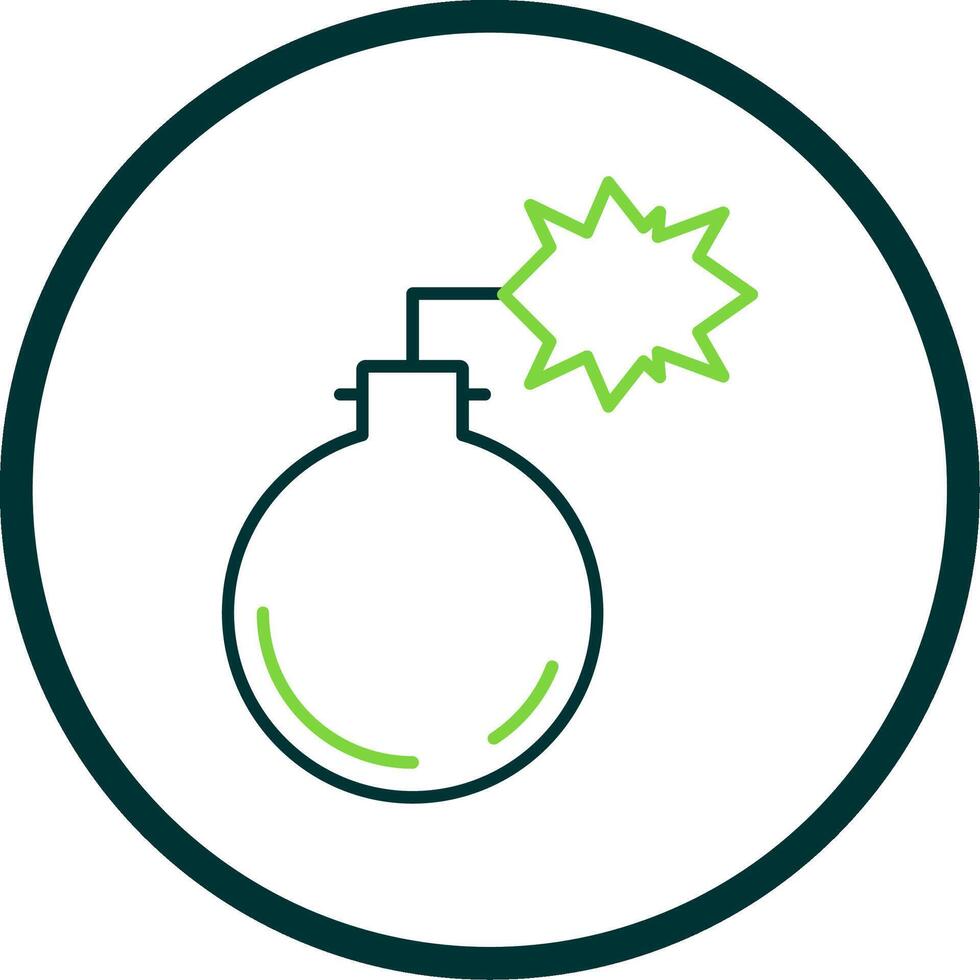 Bomb Line Circle Icon vector