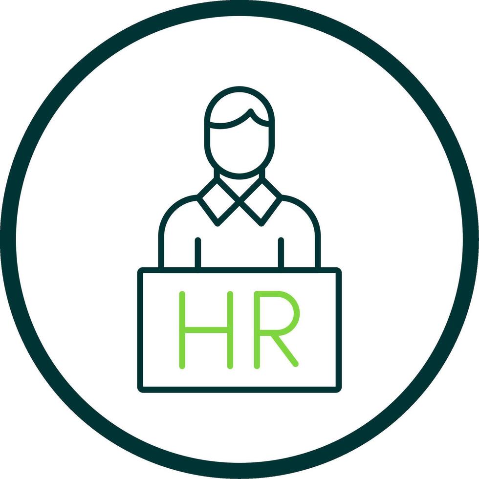 Human Resources Line Circle Icon vector