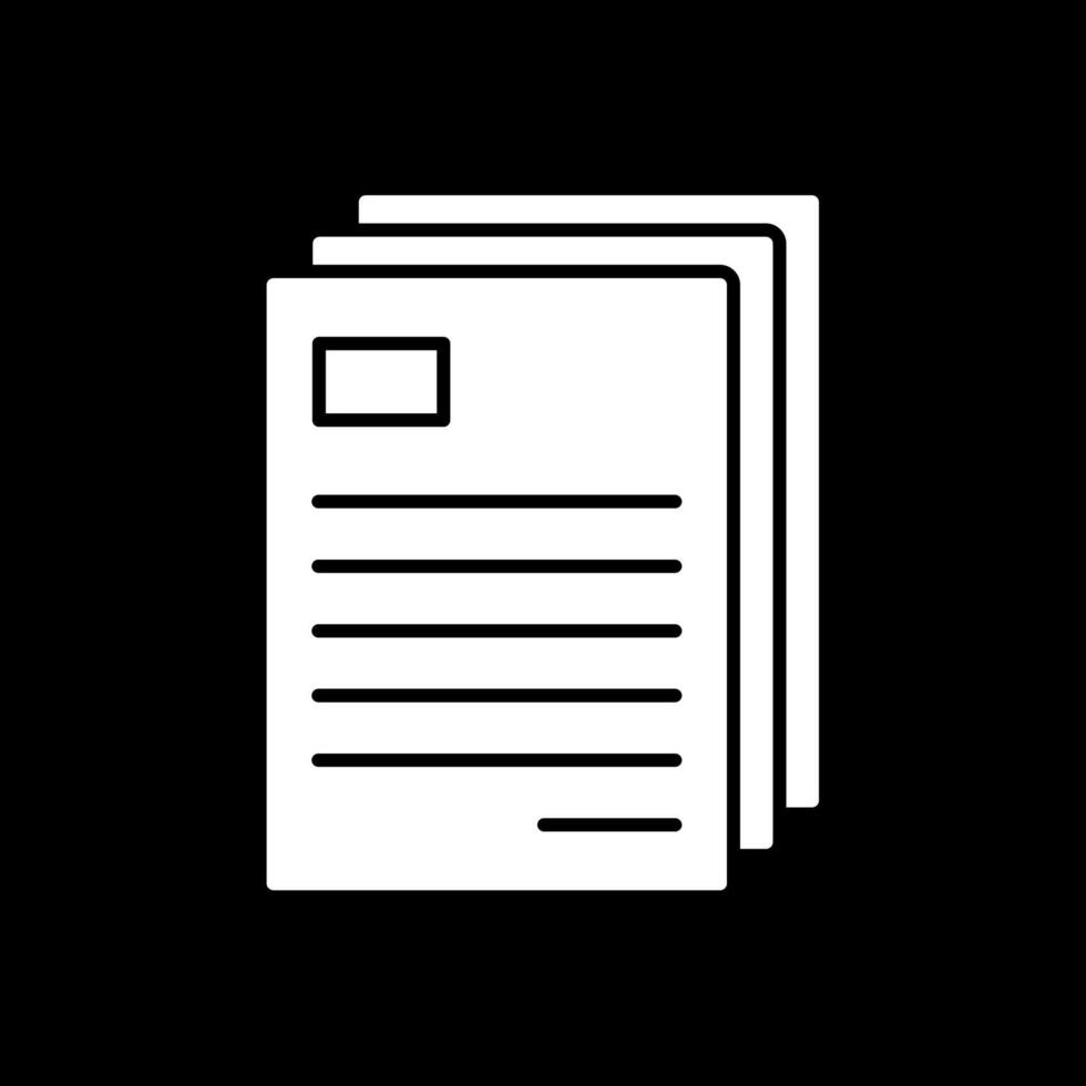 Paper Glyph Inverted Icon vector