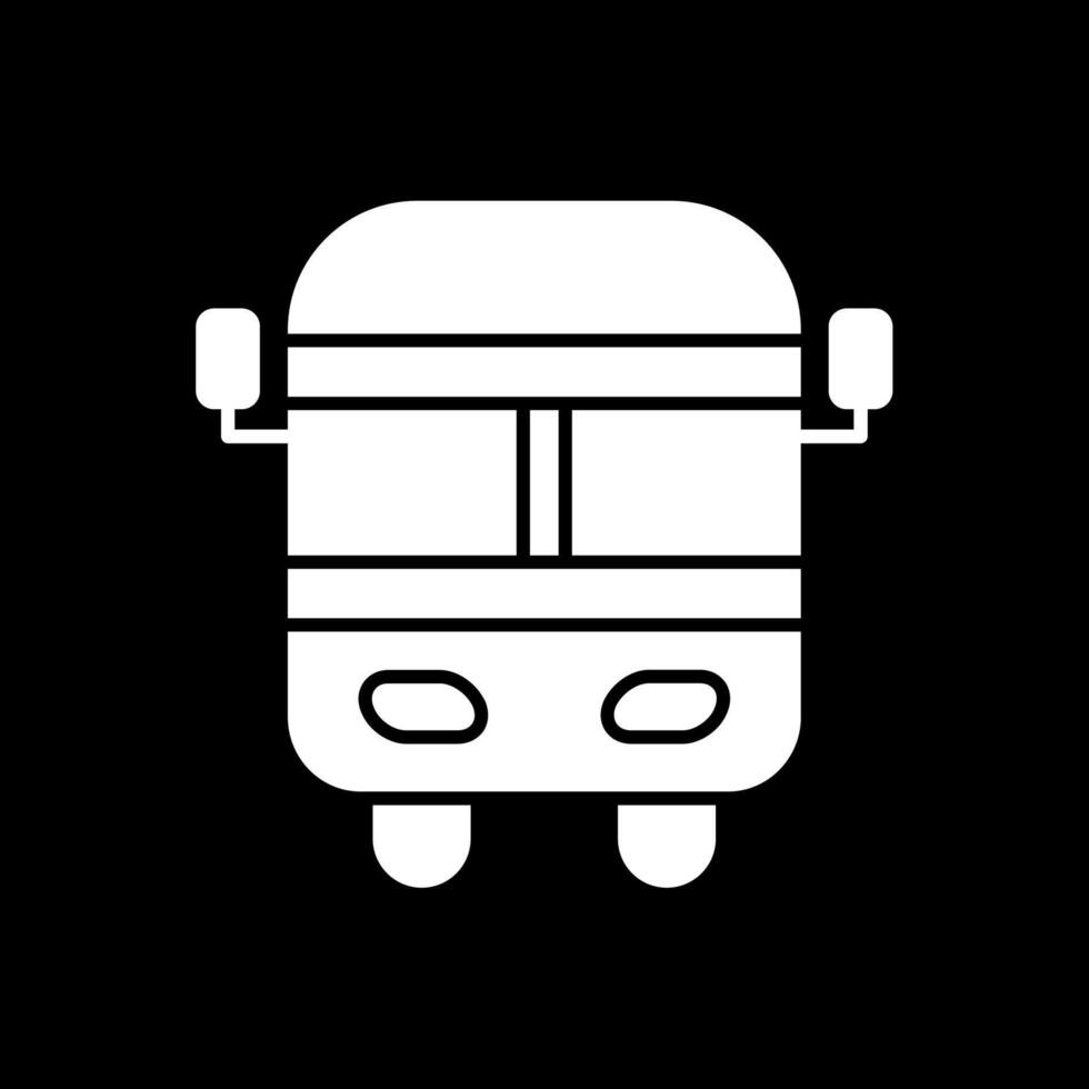 icono invertido del glifo del autobús escolar vector