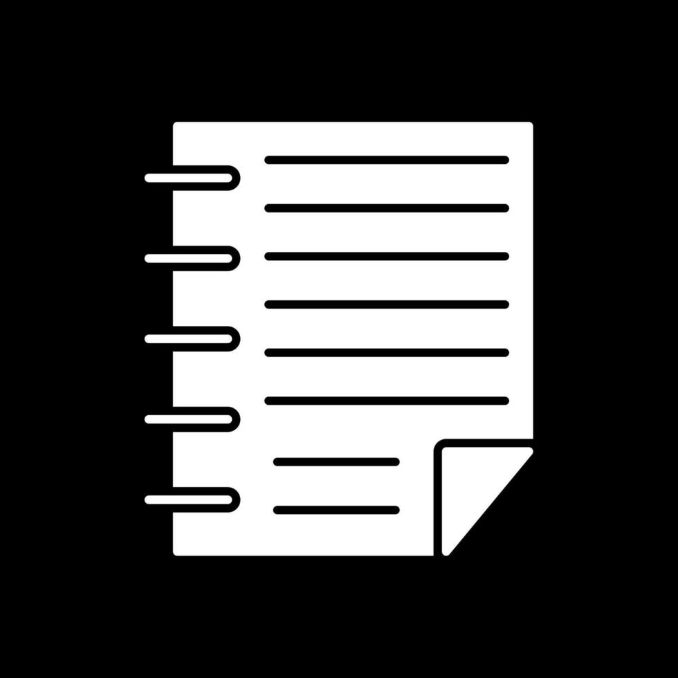 Task Glyph Inverted Icon vector