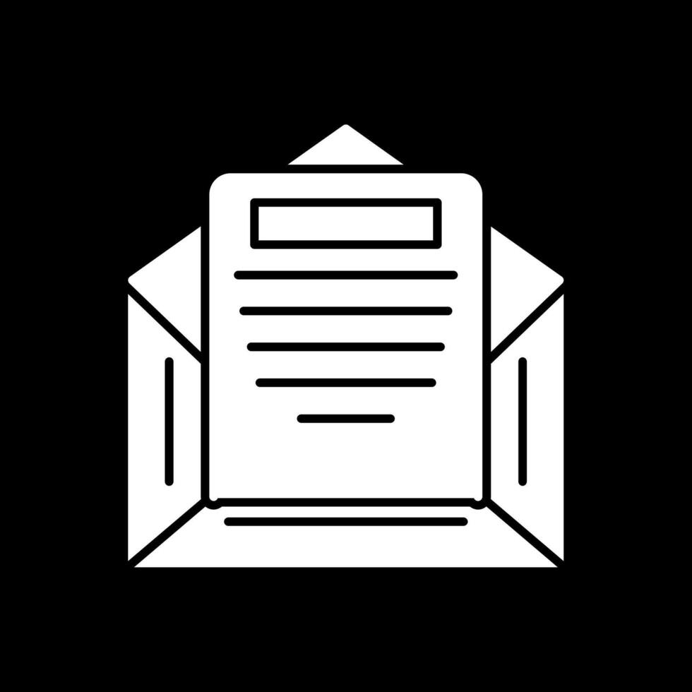 Email Glyph Inverted Icon vector
