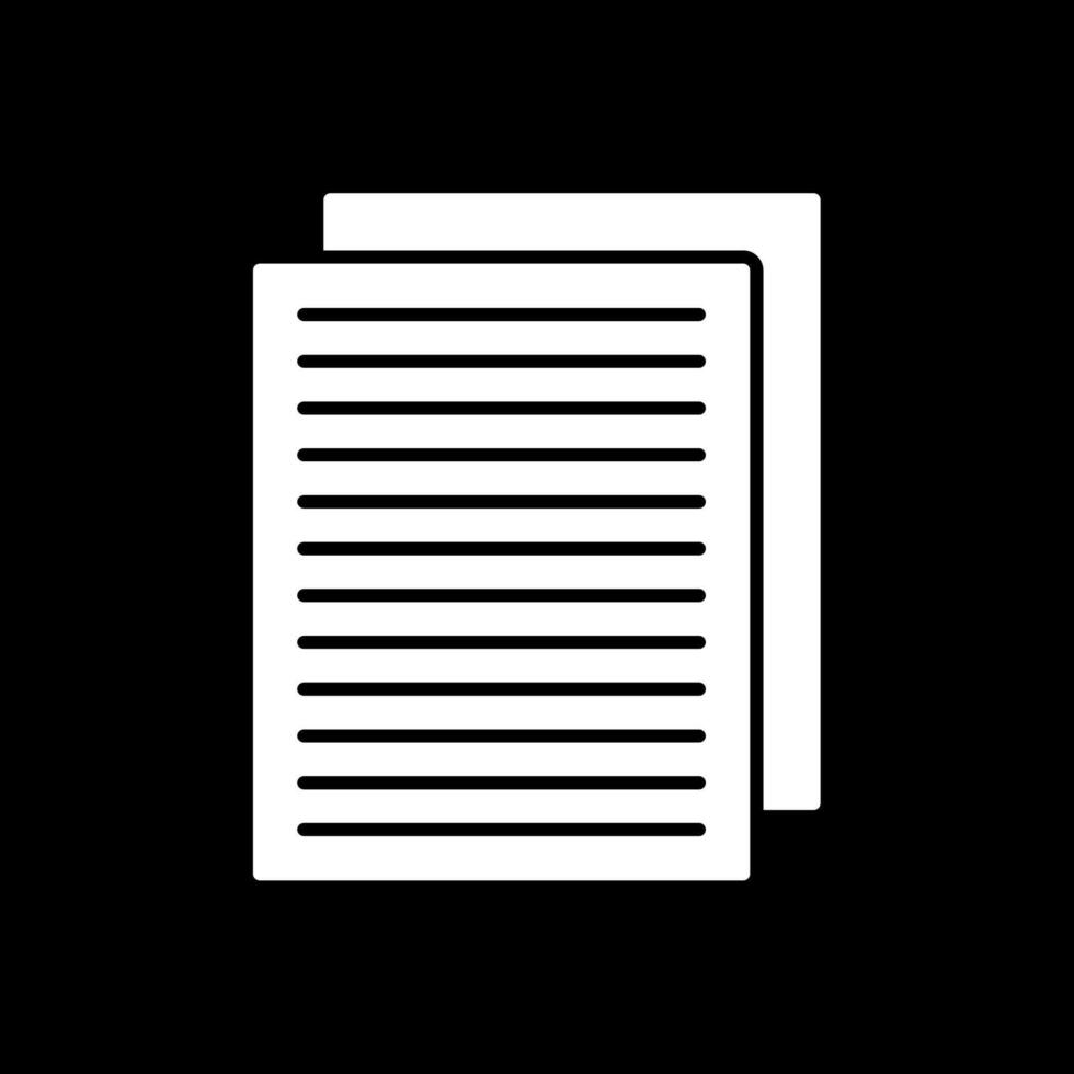 Papers Glyph Inverted Icon vector