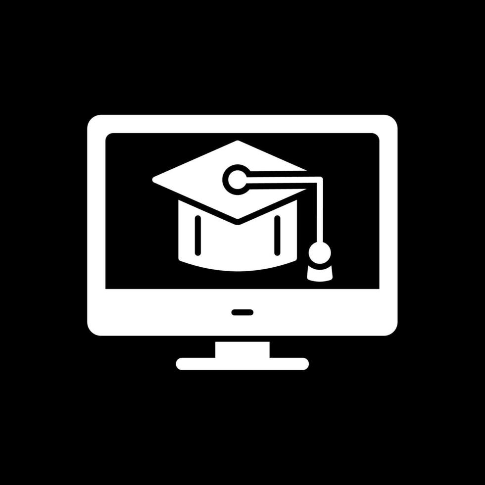 Mortarboard Glyph Inverted Icon vector