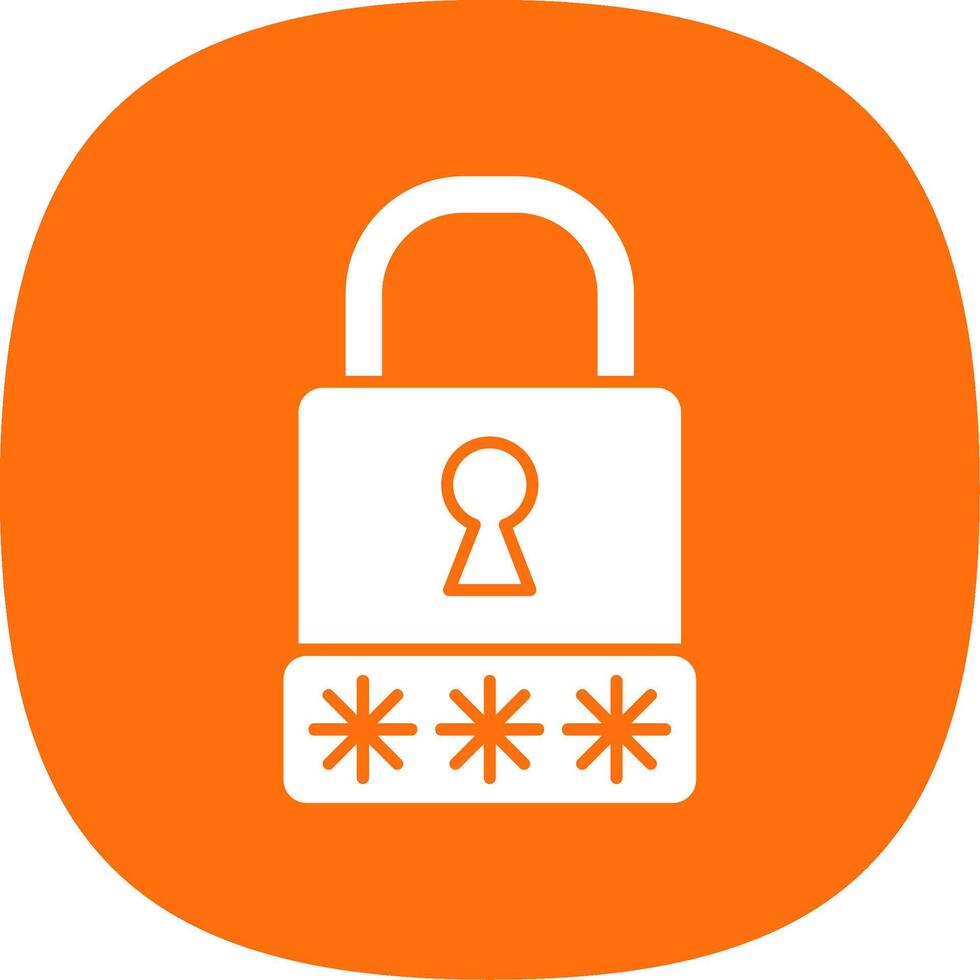 Passcode Glyph Curve Icon vector
