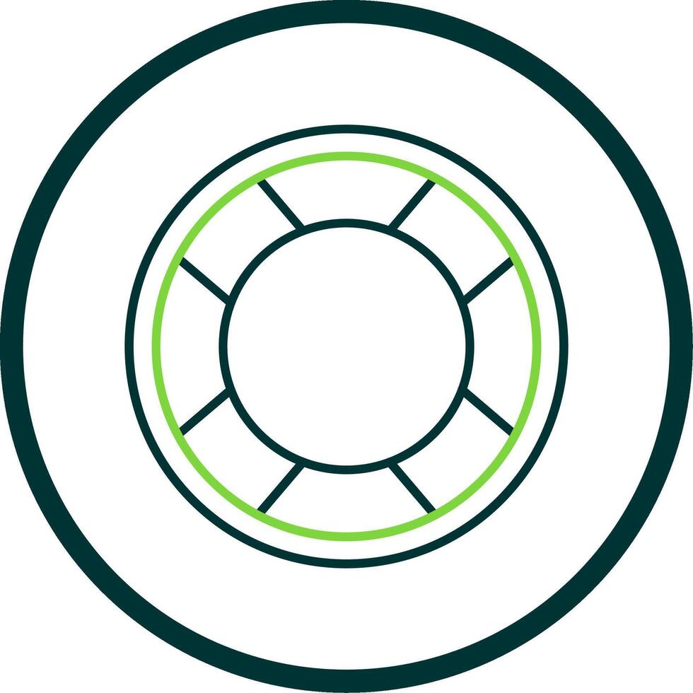 Lifebuoy Line Circle Icon vector