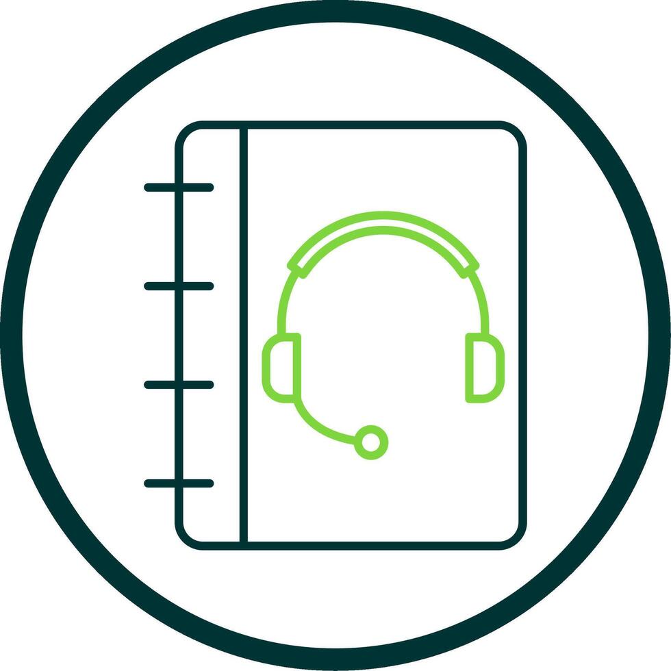 Notebook Support Line Circle Icon vector