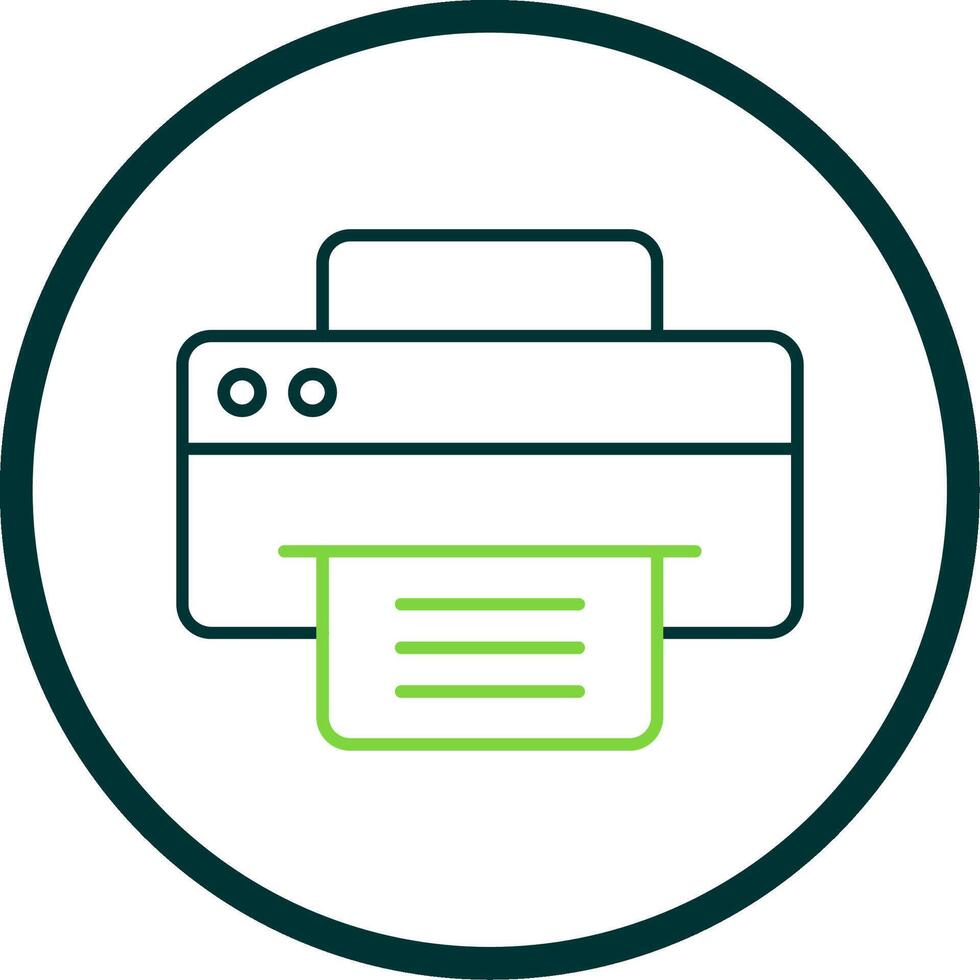 Printer Line Circle Icon vector