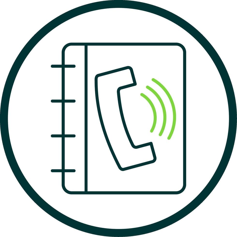 Phonebook Line Circle Icon vector