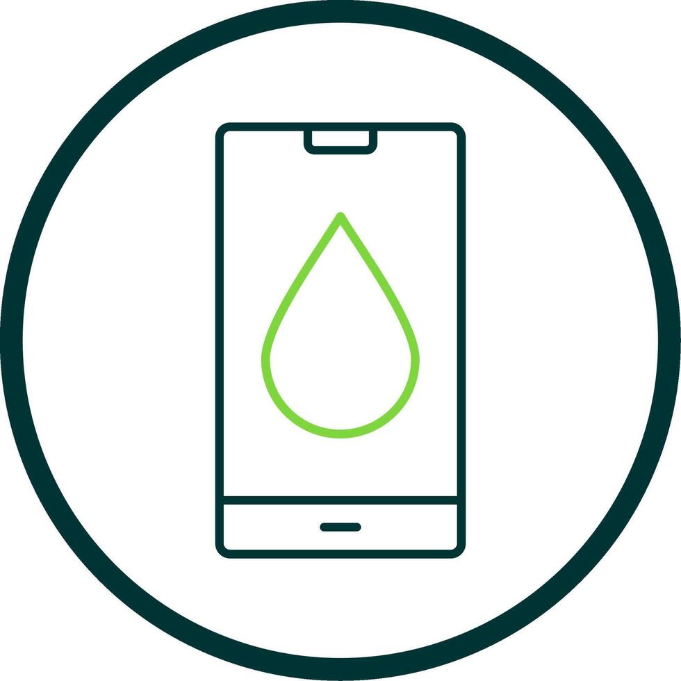 Water Drop Line Circle Icon vector