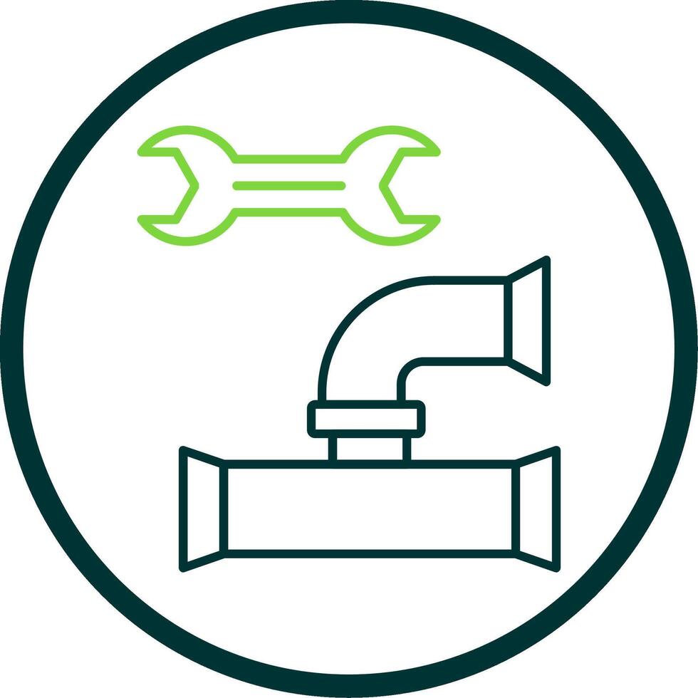 Plumbing Line Circle Icon vector